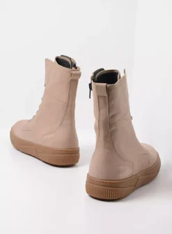 Wolky Check - safari nubuck<DAMES Hoge Veterschoenen|Veterlaarzen