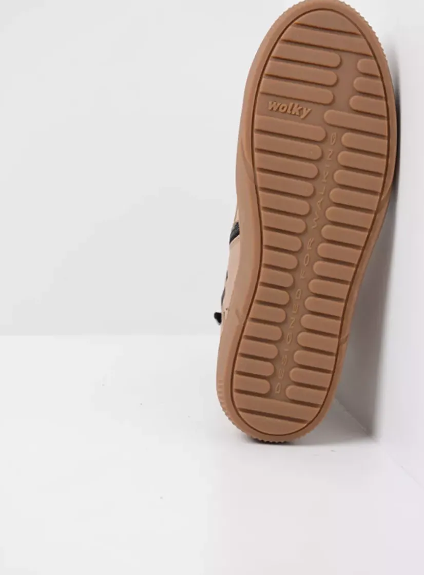 Wolky Check - safari nubuck<DAMES Hoge Veterschoenen|Veterlaarzen
