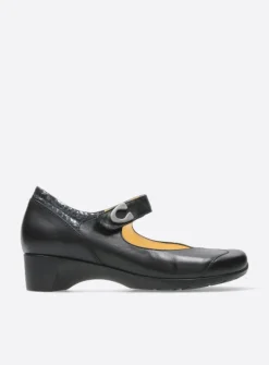 Wolky Chili - zwart leer<DAMES Herfst/Winter|Bandschoenen