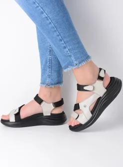 Wolky Cirro - gebroken wit leer<DAMES Sandalen
