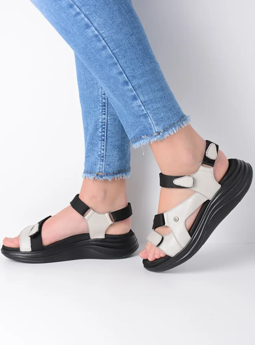Wolky Cirro - gebroken wit leer<DAMES Sandalen
