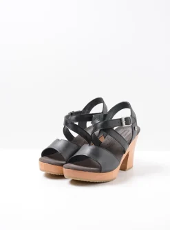 Wolky Cloudy - zwart leer<DAMES Sandalen