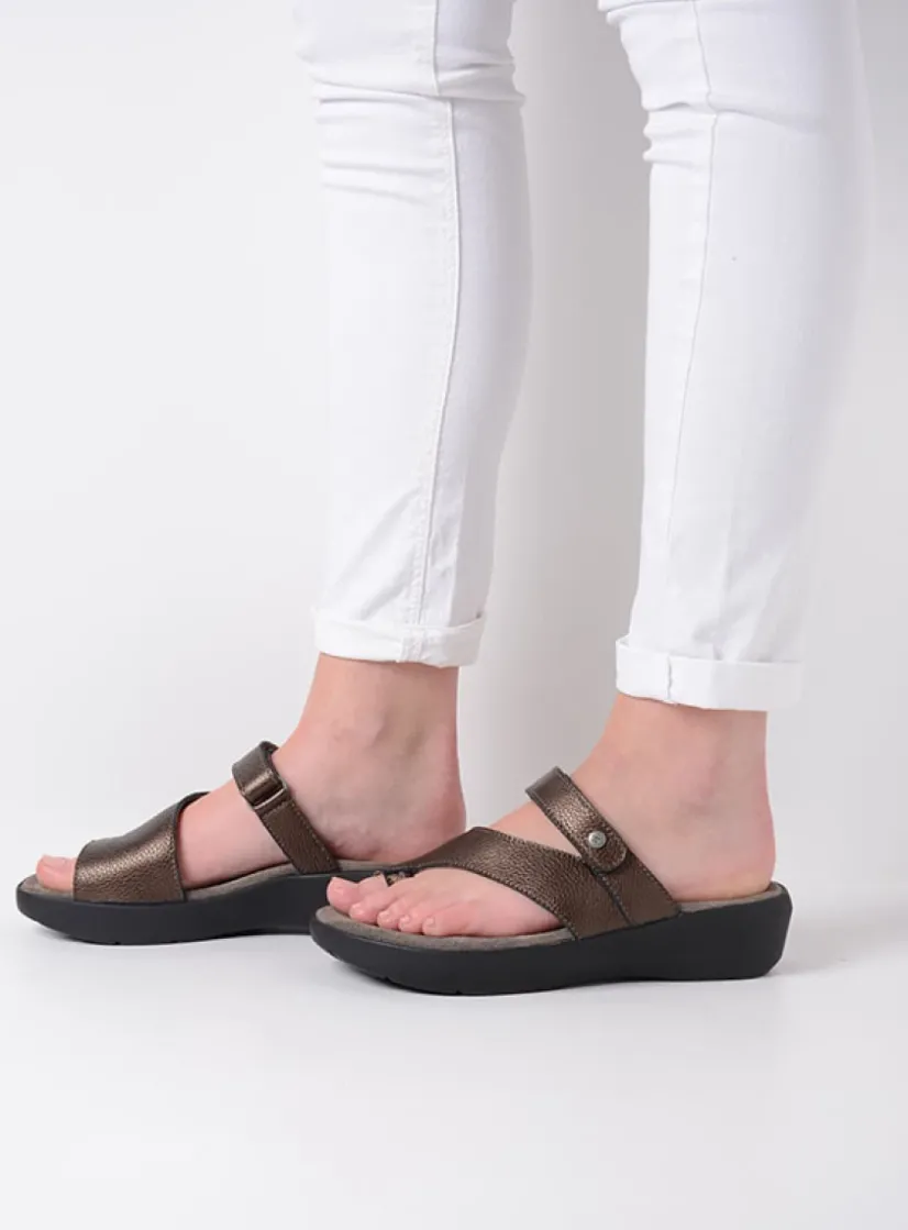Wolky Collins - brons leer<DAMES Slippers