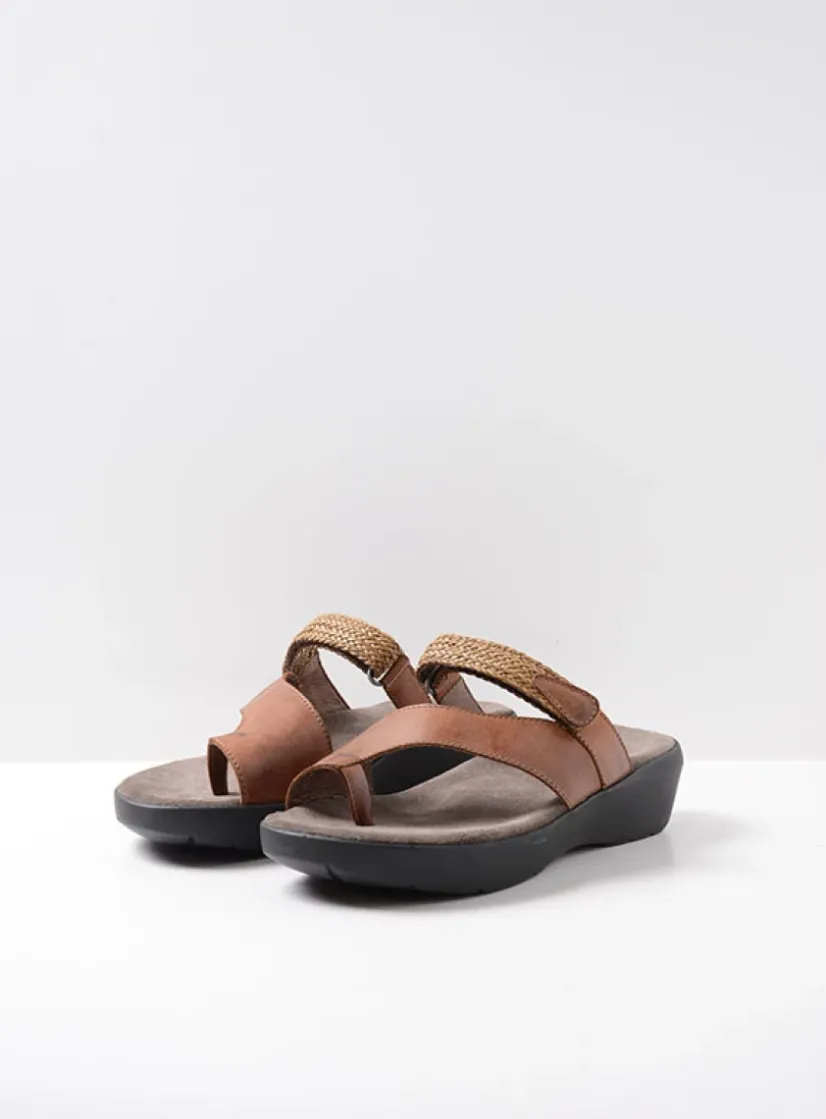 Wolky Collins - cognac leer<DAMES Slippers