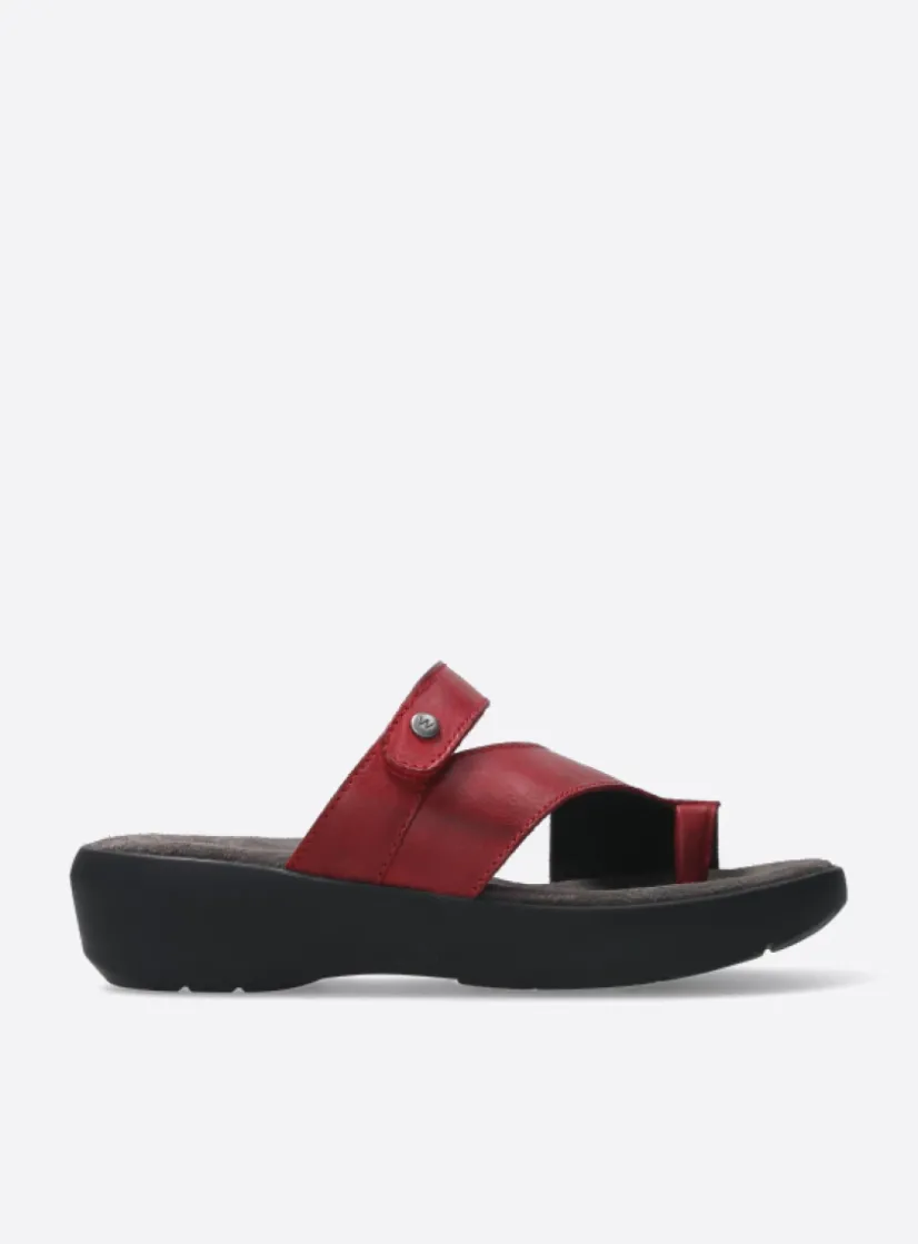 Wolky Collins - rood leer<DAMES Slippers