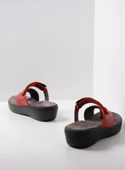 Wolky Collins - rood leer<DAMES Slippers