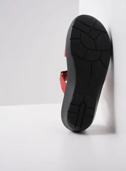 Wolky Collins - rood leer<DAMES Slippers