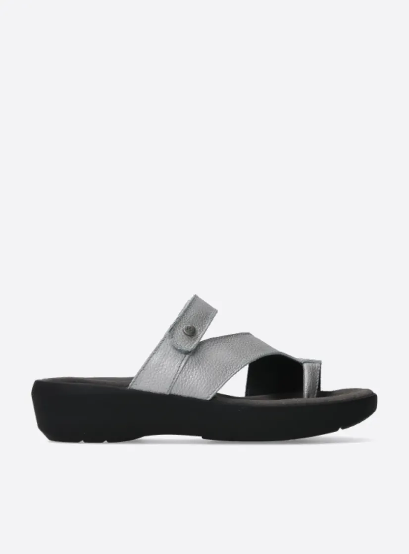 Wolky Collins - zilver leer<DAMES Slippers