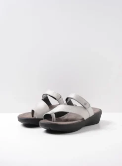 Wolky Collins - zilver leer<DAMES Slippers