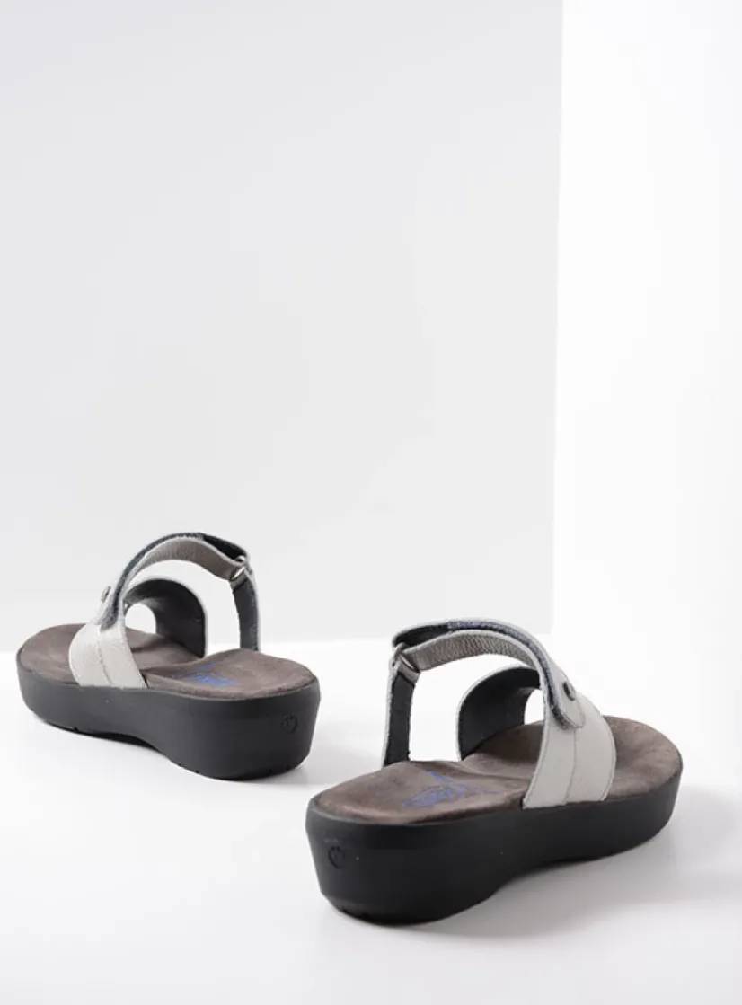 Wolky Collins - zilver leer<DAMES Slippers