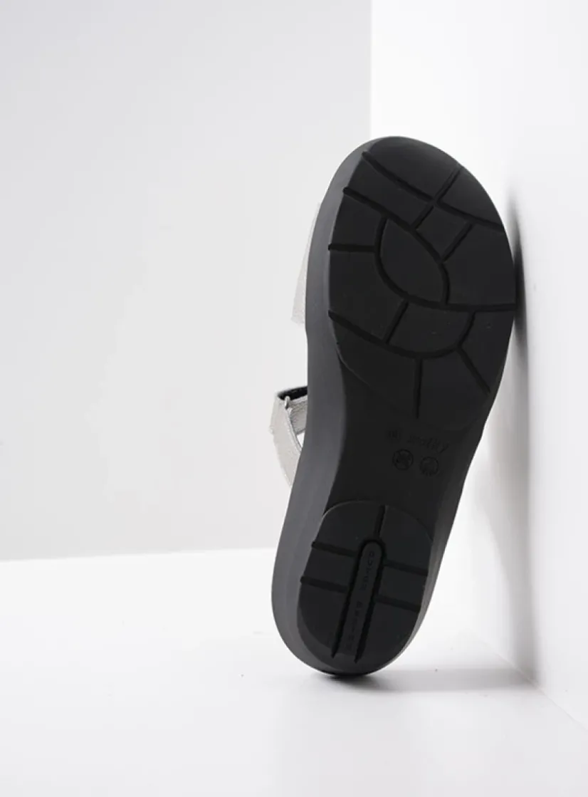 Wolky Collins - zilver leer<DAMES Slippers