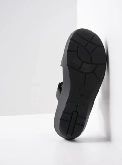 Wolky Collins - zwart leer<DAMES Slippers