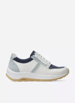 Wolky Comrie - gebroken wit/jeans leer<DAMES Lage Veterschoenen|Wandelschoenen