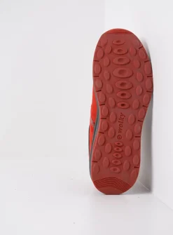 Wolky Comrie - rood combi leer<DAMES Lage Veterschoenen|Wandelschoenen