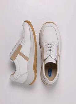 Wolky Comrie - wit/beige leer<DAMES Lage Veterschoenen|Wandelschoenen