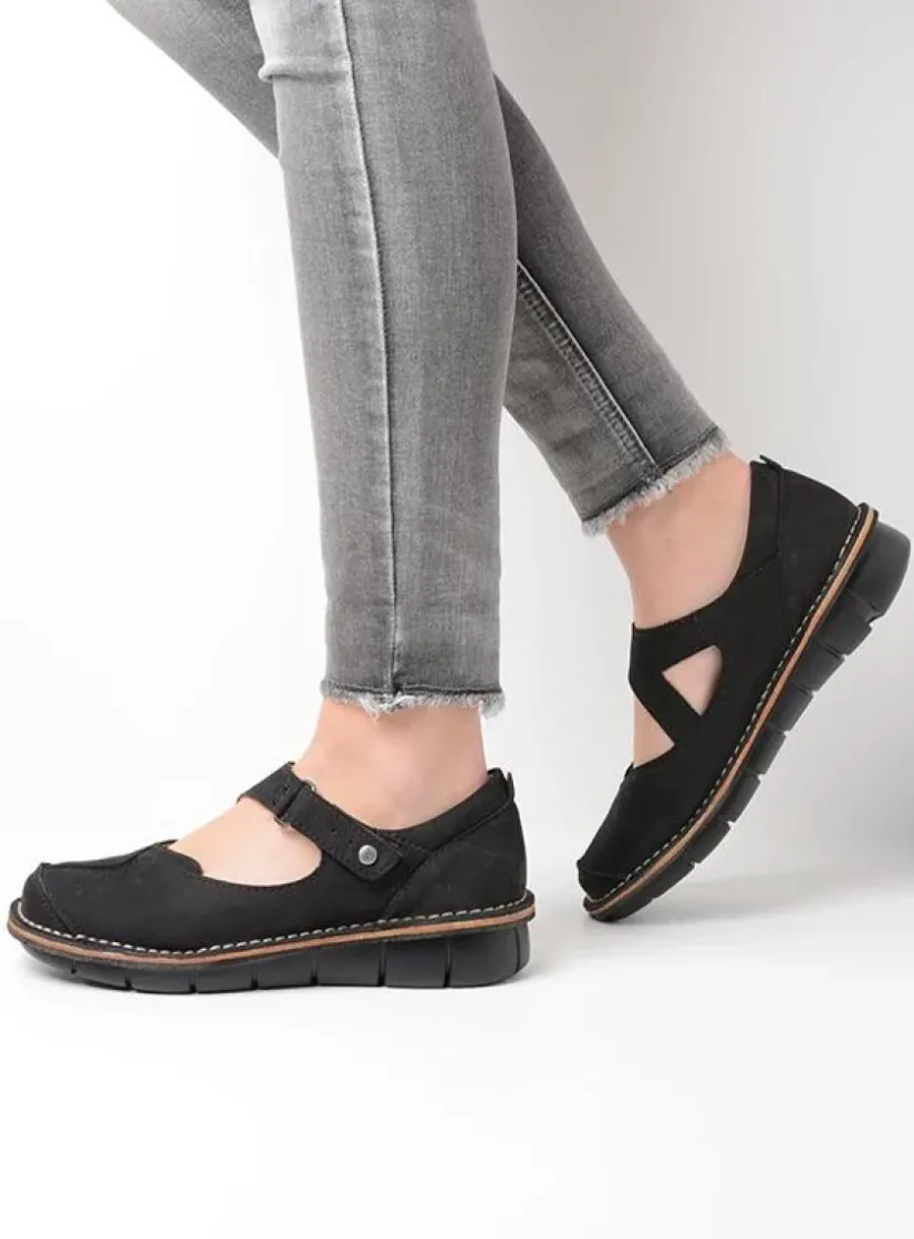 Wolky Cordoba - zwart nubuck<DAMES Herfst/Winter|Bandschoenen