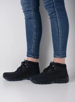 Wolky Cross - blauw nubuck<DAMES Hoge Veterschoenen|Herfst/Winter
