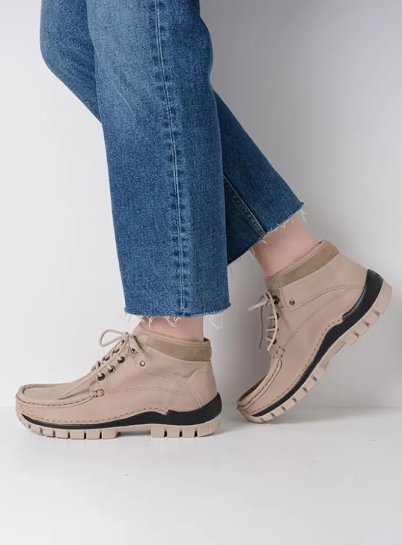 Wolky Cross - safari nubuck<DAMES Hoge Veterschoenen|Herfst/Winter