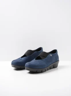 Wolky Cursa - blauw nubuck<DAMES Instappers|Herfst/Winter