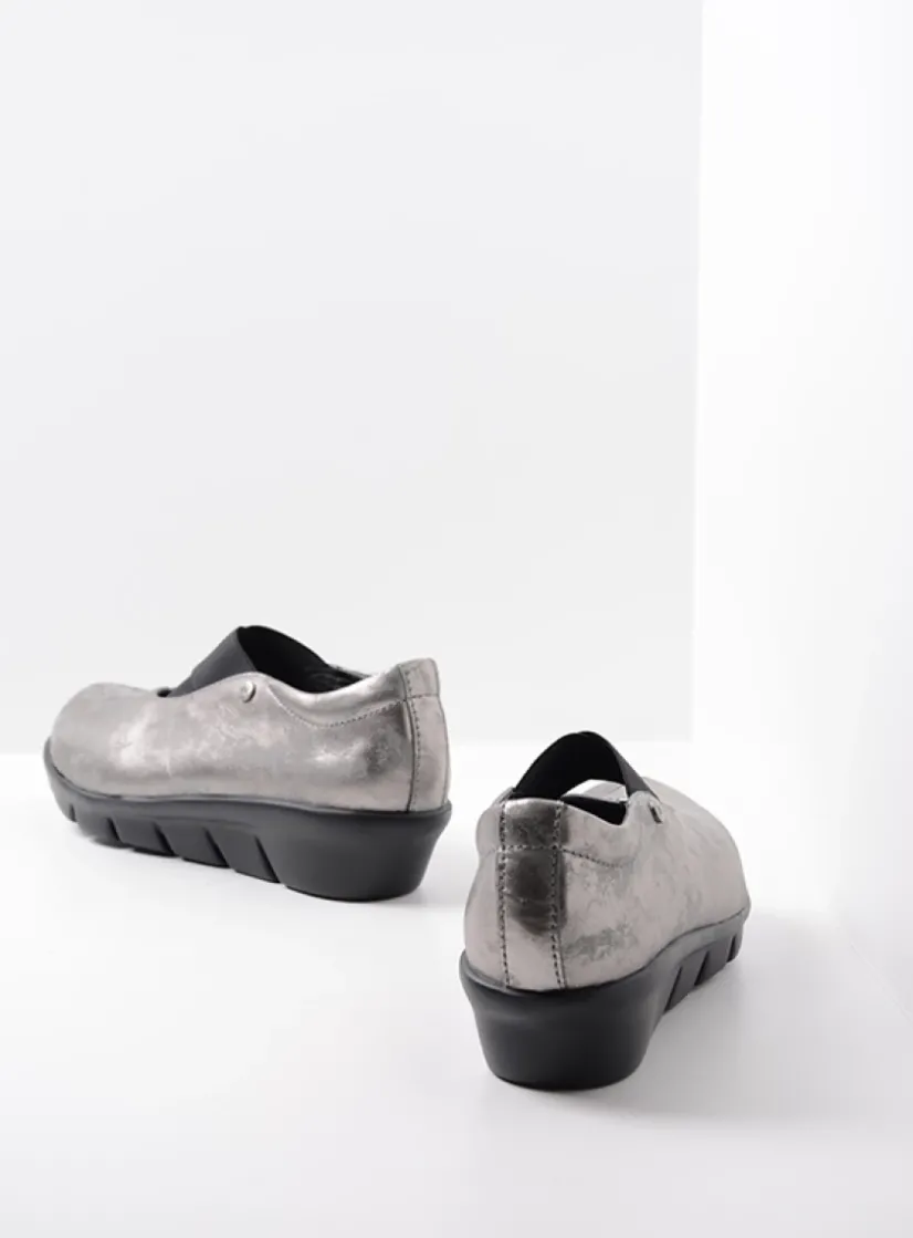 Wolky Cursa - grijs metallic nubuck<DAMES Instappers|Herfst/Winter