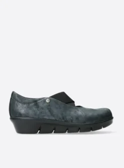 Wolky Cursa - zwart metallic nubuck<DAMES Instappers|Herfst/Winter