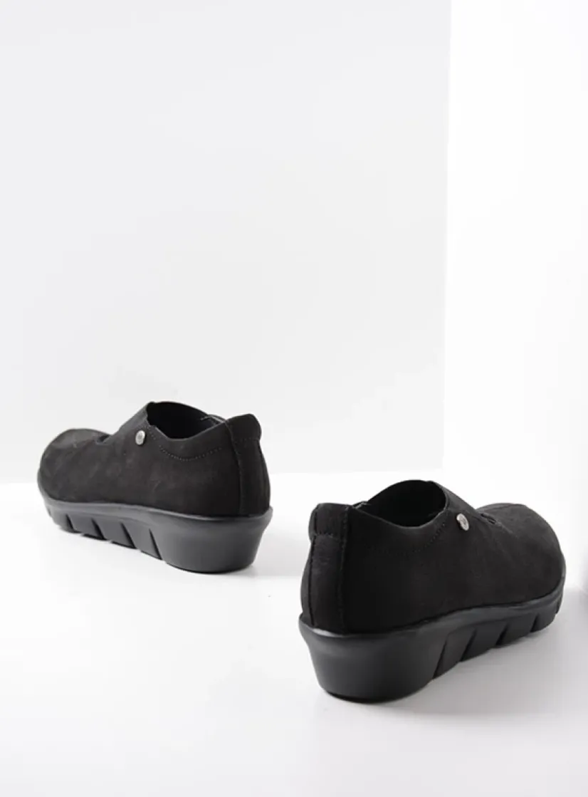 Wolky Cursa - zwart nubuck<DAMES Instappers|Herfst/Winter