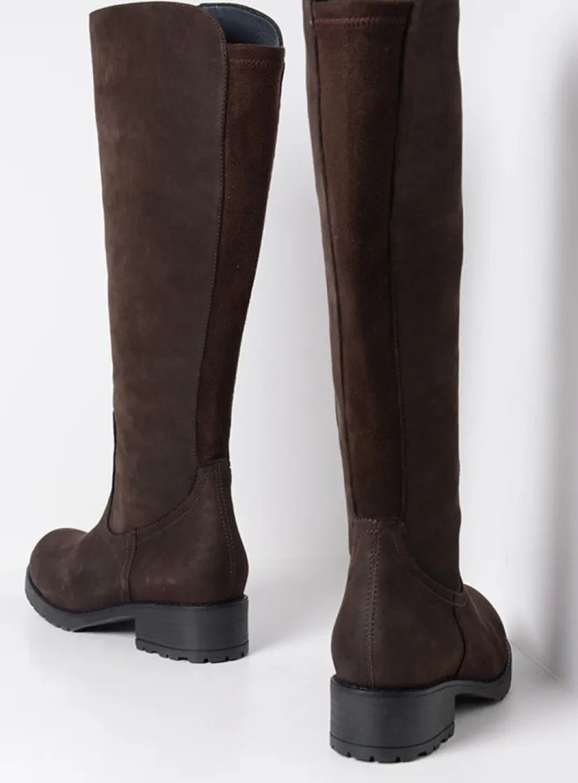 Wolky Curtina F2F - bruin nubuck<DAMES Lange Laarzen|Herfst/Winter