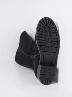 Wolky Curtina F2F - zwart nubuck<DAMES Lange Laarzen|Herfst/Winter