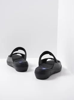 Wolky Cyprus - zwart leer<DAMES Slippers