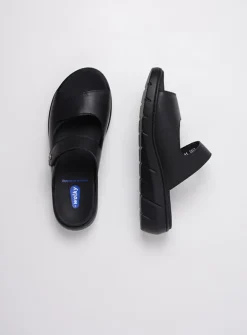 Wolky Cyprus - zwart leer<DAMES Slippers