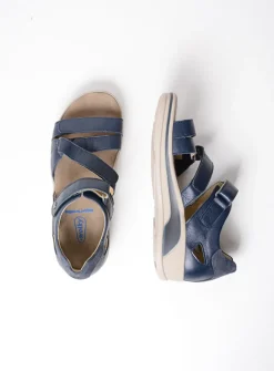Wolky Desh - blauw leer<DAMES Sandalen