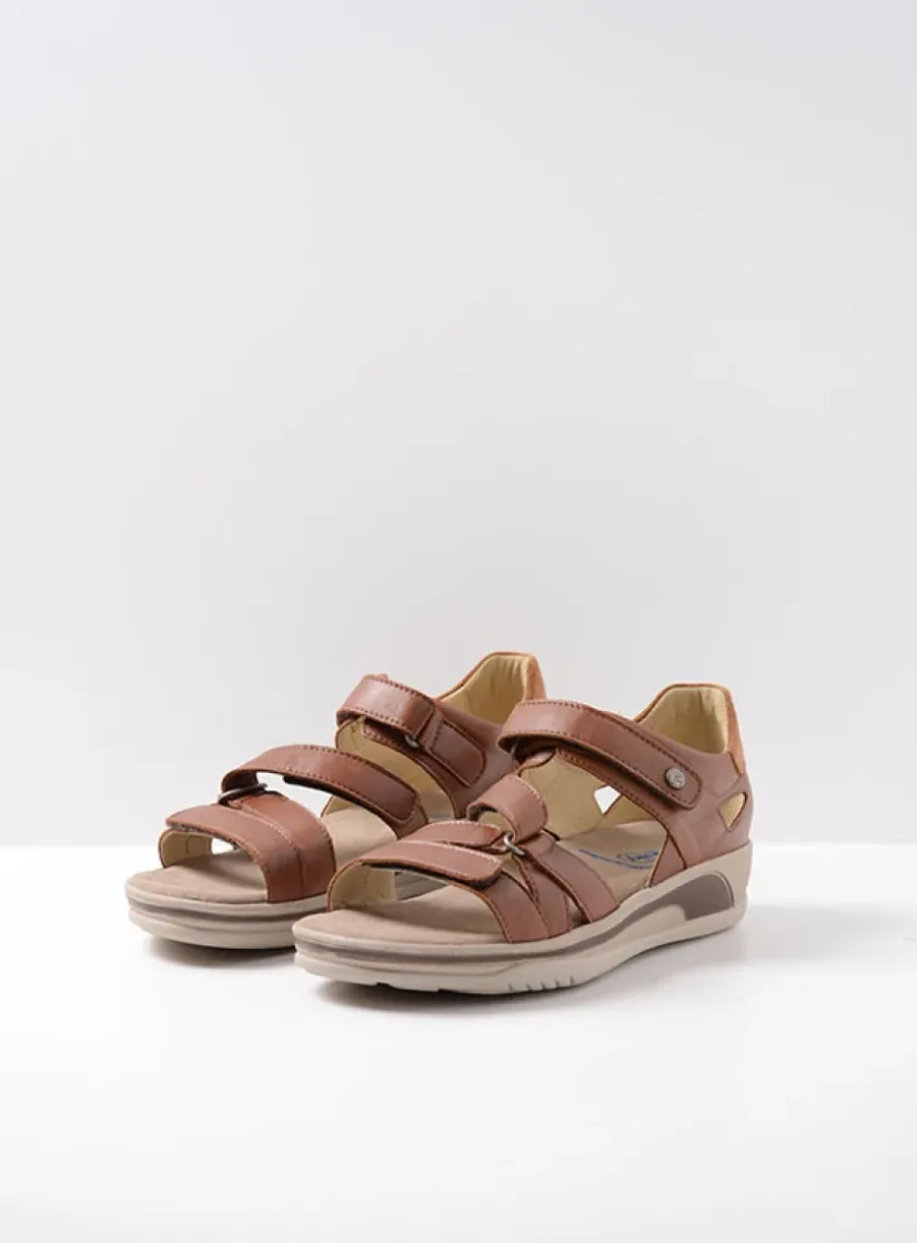 Wolky Desh - cognac leer<DAMES Sandalen