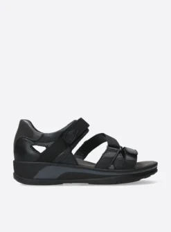 Wolky Desh - zwart leer<DAMES Sandalen