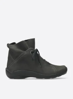Wolky Diana - asfalt nubuck<DAMES Hoge Veterschoenen|Herfst/Winter