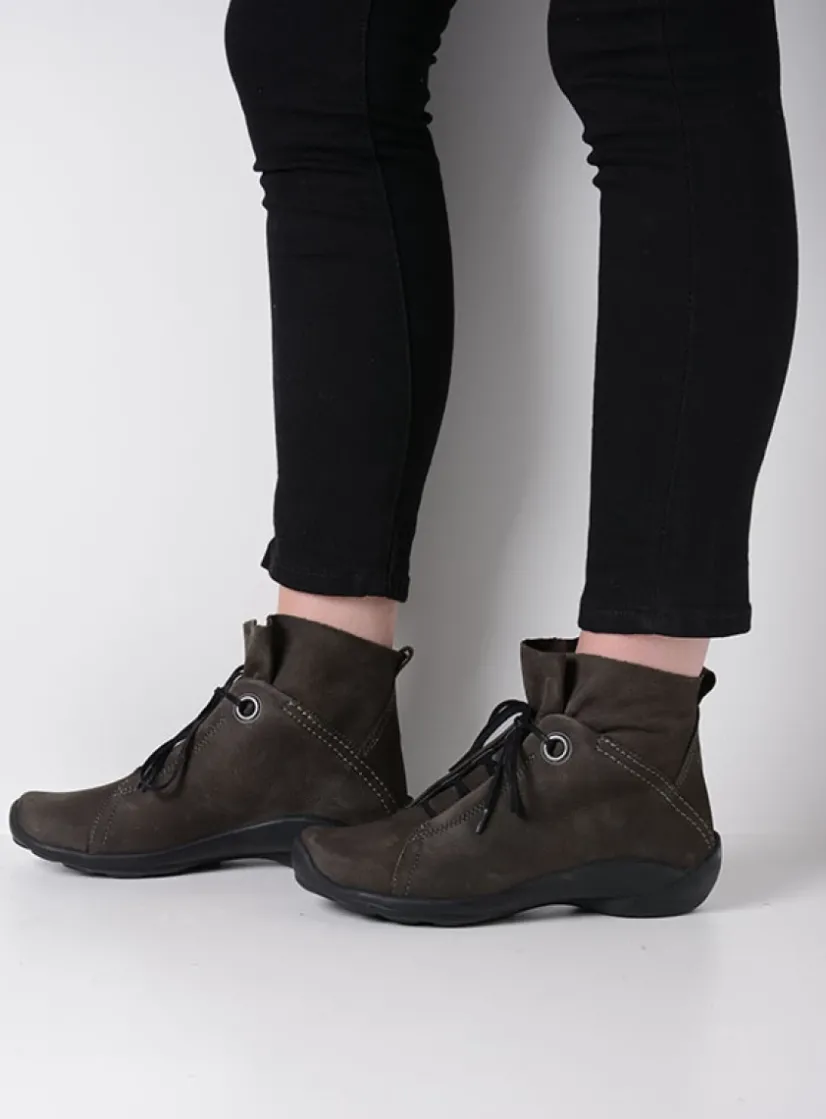 Wolky Diana - asfalt nubuck<DAMES Hoge Veterschoenen|Herfst/Winter