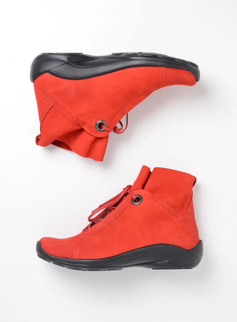 Wolky Diana - donkerrood nubuck<DAMES Hoge Veterschoenen|Herfst/Winter