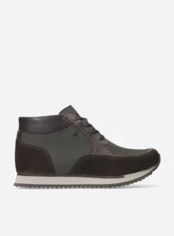 Wolky e-Boot - asfalt combi leer<DAMES Hoge Veterschoenen|Wandelschoenen