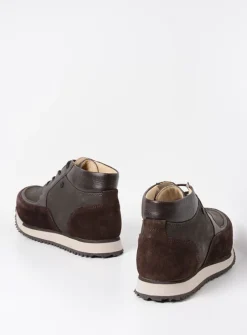 Wolky e-Boot - asfalt combi leer<DAMES Hoge Veterschoenen|Wandelschoenen