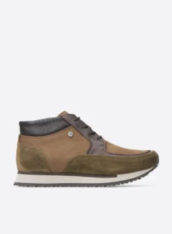 Wolky e-Boot - taupe combi leer<DAMES Hoge Veterschoenen|Wandelschoenen