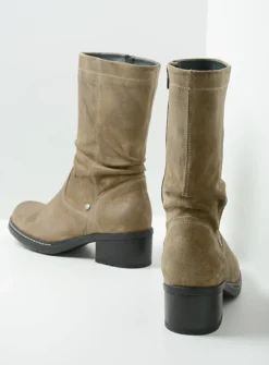Wolky Edmonton - taupe suede<DAMES Halfhoge Laarzen|Herfst/Winter