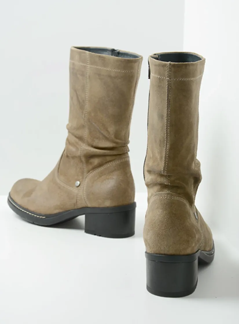 Wolky Edmonton - taupe suede<DAMES Halfhoge Laarzen|Herfst/Winter
