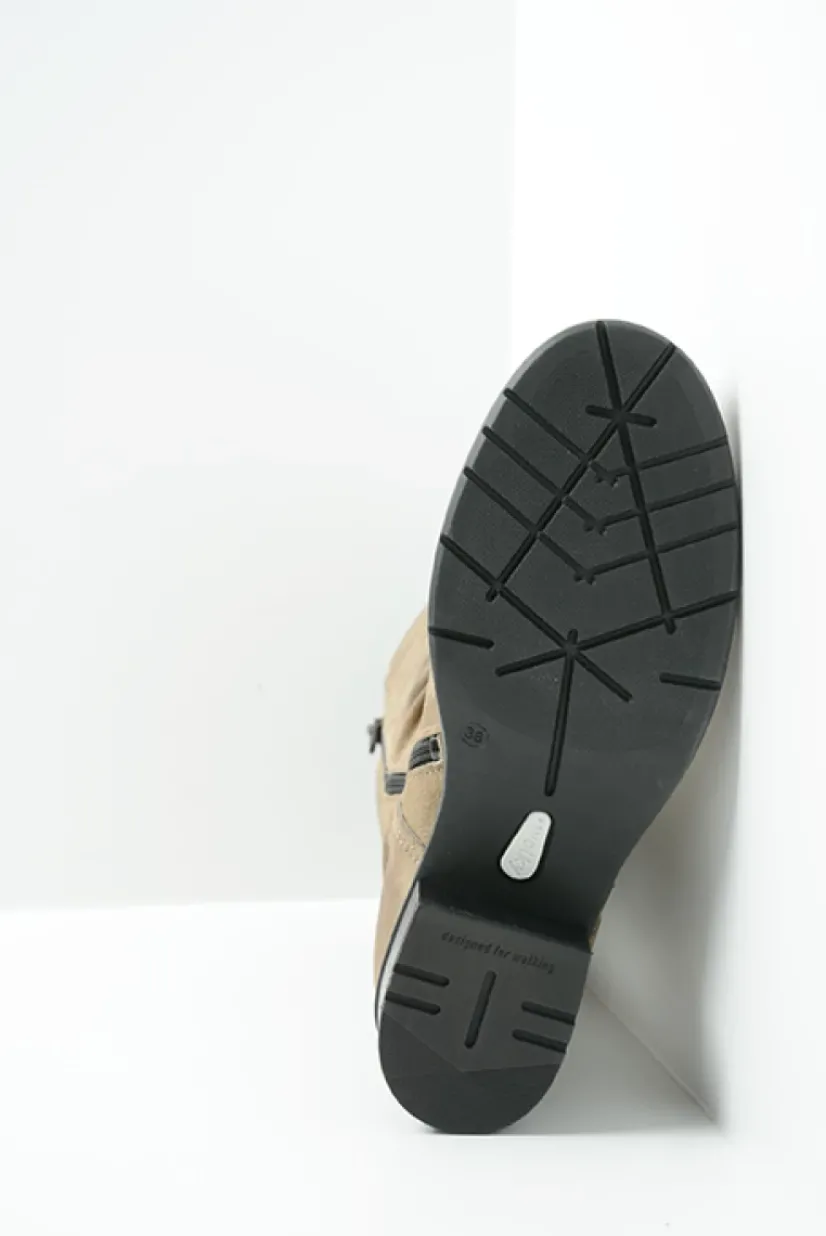 Wolky Edmonton - taupe suede<DAMES Halfhoge Laarzen|Herfst/Winter