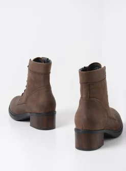 Wolky Edson XW - bruin nubuck<DAMES Hoge Veterschoenen|Veterlaarzen