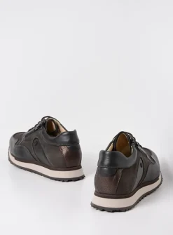 Wolky e-Go S2F - asfalt combi stretch leer<DAMES Lage Veterschoenen|Wandelschoenen