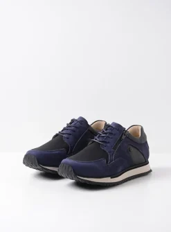 Wolky e-Go S2F - paars combi stretch leer<DAMES Lage Veterschoenen|Wandelschoenen