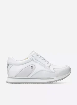 Wolky e-Go S2F - wit combi stretch leer<DAMES Lage Veterschoenen|Wandelschoenen