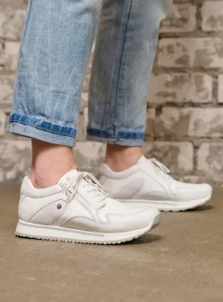Wolky e-Go S2F - wit combi stretch leer<DAMES Lage Veterschoenen|Wandelschoenen