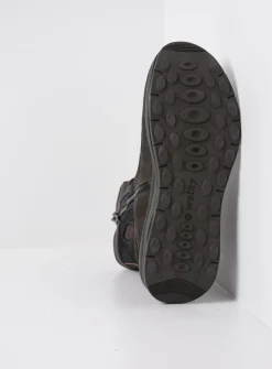 Wolky Ellon S2F - asfalt stretchleer<DAMES Hoge Veterschoenen|Veterlaarzen