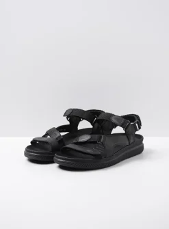 Wolky Energy Lady - zwart gevet leer<DAMES Sandalen