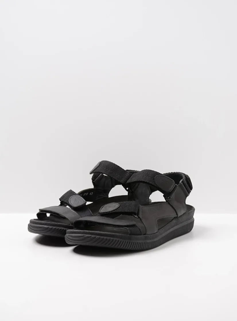 Wolky Energy Men - zwart gevet leer<Heren Sandalen Voor Heren